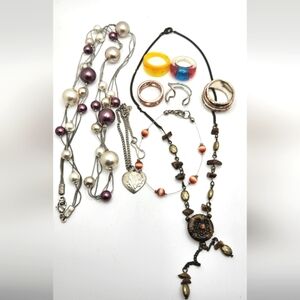 🟢3/$19🟢 Mixed Fun Jewelry Lot Teens Tweens Boho Necklaces Rings Bracelet